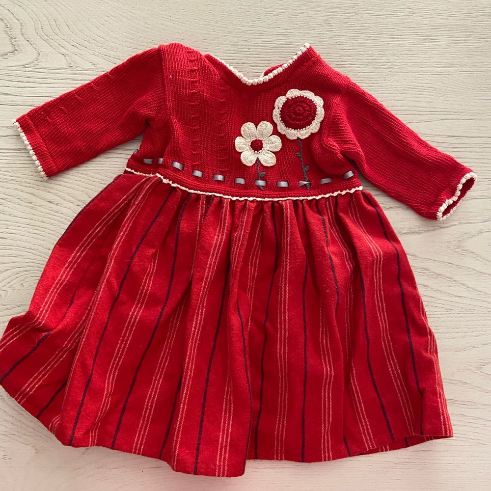 SHARON RED HANDMADE DRESS SIZE 2 MADE IN ARMENIA